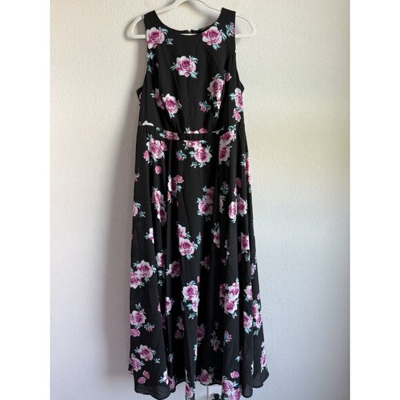 Torrid Plus Size Floral High Neck Georgette Woman’s Maxi Classic Dress Size 16‎ - Picture 5 of 15